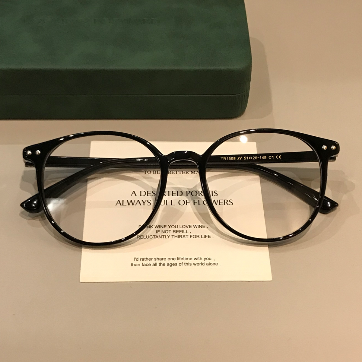 Oval Eyeglass Frames with TR Construction, Gradient Coffee Brown or Black