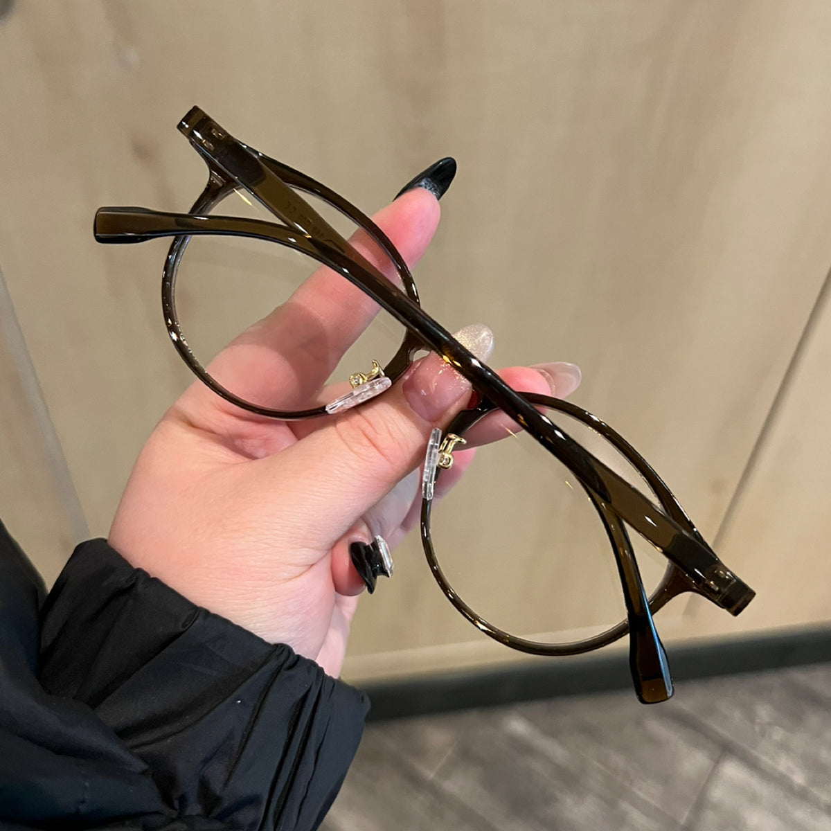Rounded Cat-Eye Eyeglass Frames with Raised Outer Corners, Caramel Tea Brown, Black or Tortoiseshell
