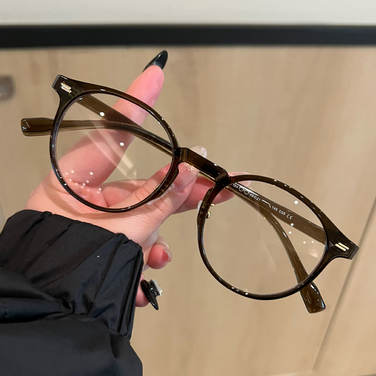 Rounded Cat-Eye Eyeglass Frames with Raised Outer Corners, Caramel Tea Brown, Black or Tortoiseshell