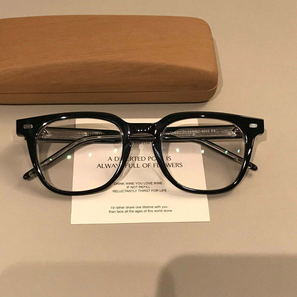 Men's Thick-Rim Rectangular Eyeglass Frames, Black