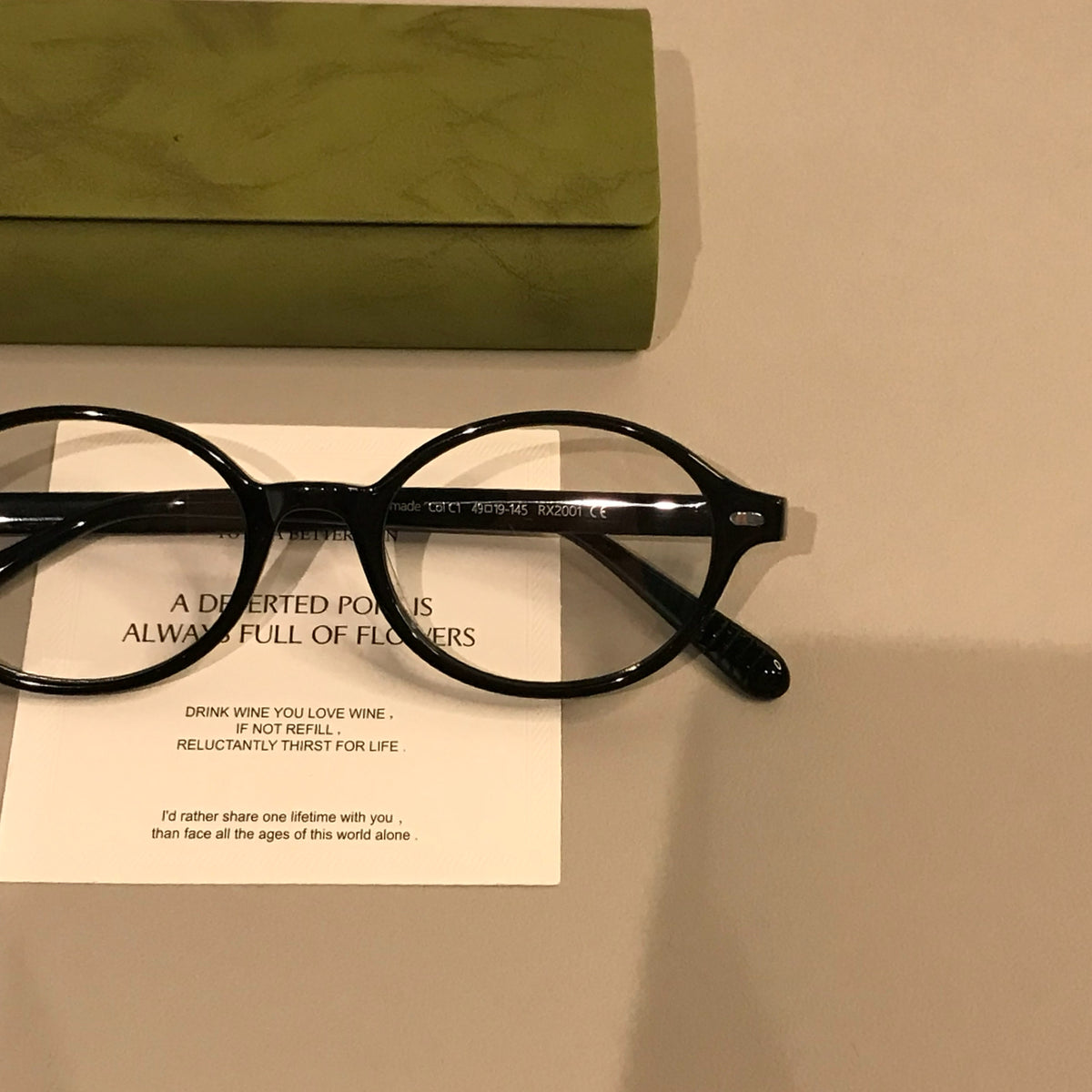 Retro Oval Eyeglass Frames with a Low-Profile Front, Black or Tortoiseshell