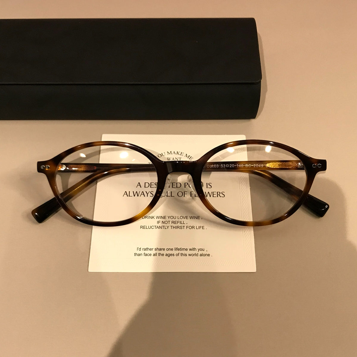 Wide Oval Eyeglass Frames with Thick Rims, Tortoiseshell