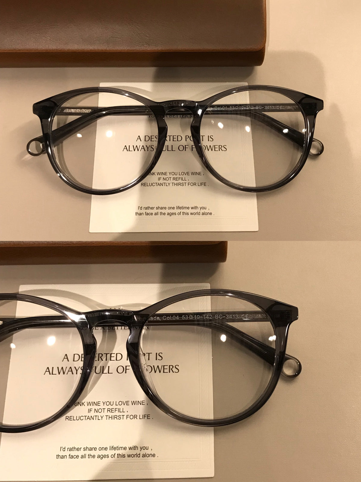 Rounded Square Eyeglass Frames with Decorative Temples, Four Frame Colors