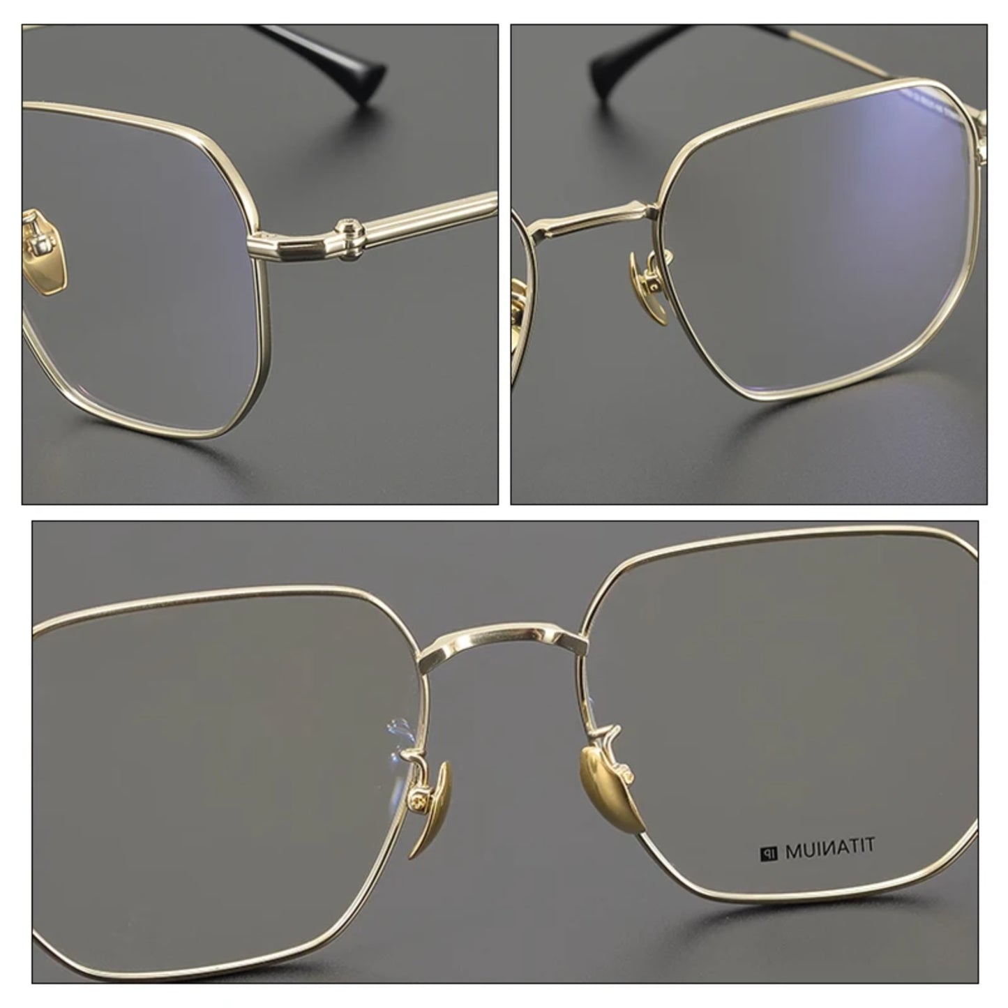 Titanium Oversized Geometric Eyeglasses