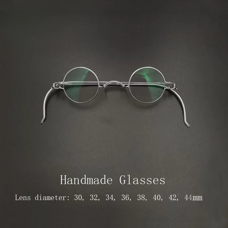 Vintage Handmade Small Round Prescription Glasses – Anti-Blue Light