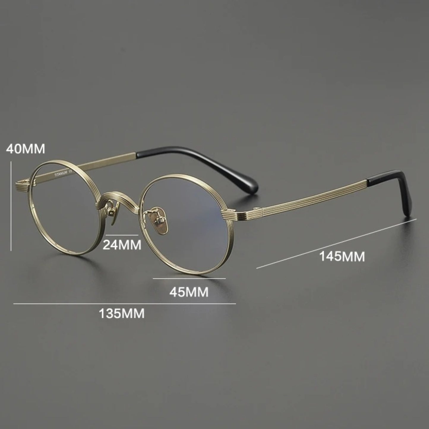 Titanium Antique Round Eyeglasses