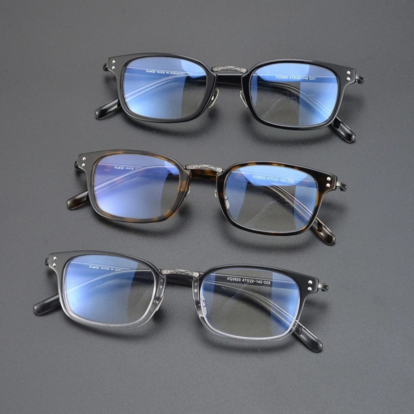 Acetate Slim Square Prescription Eyeglasses