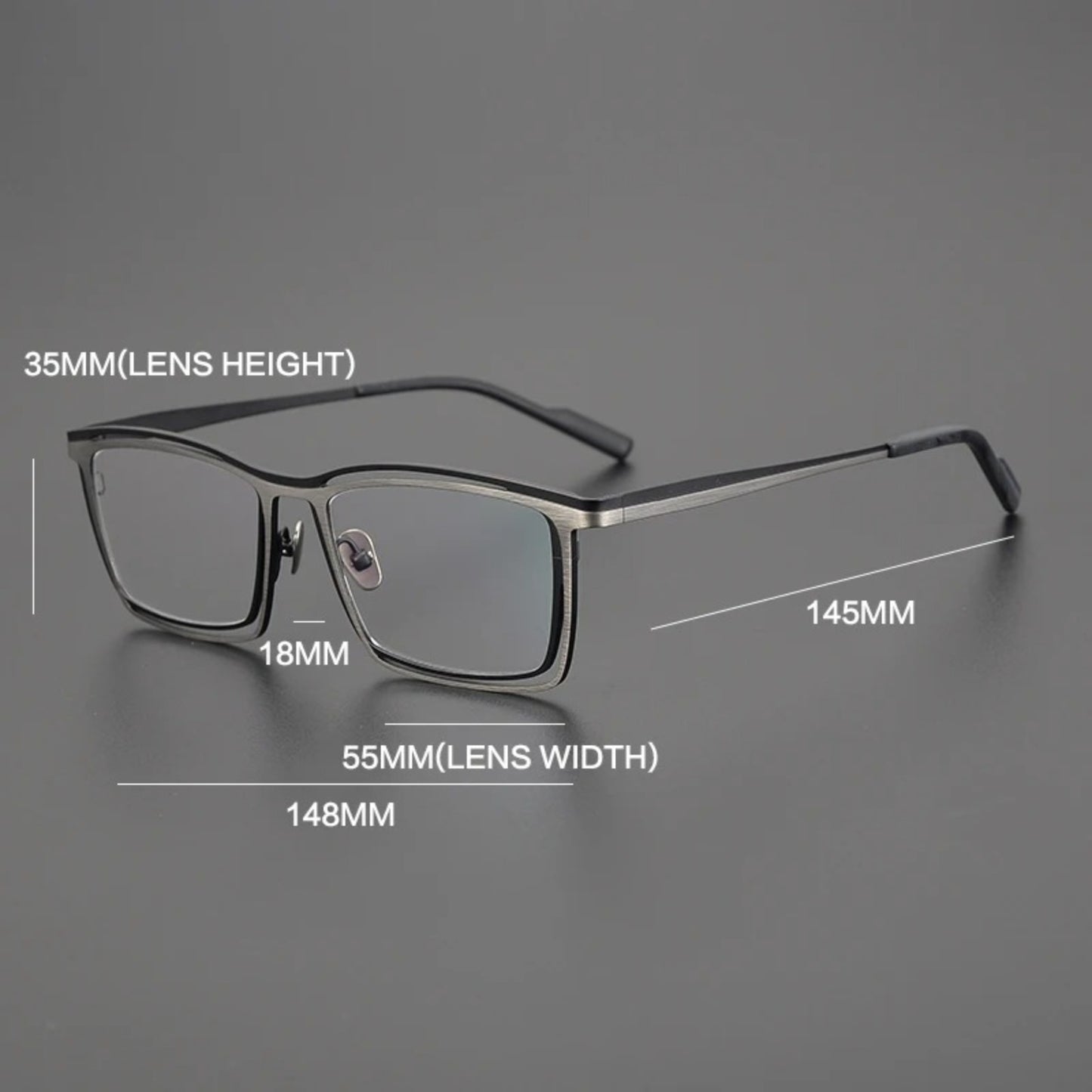Titanium Electric Square Prescription Eyeglasses