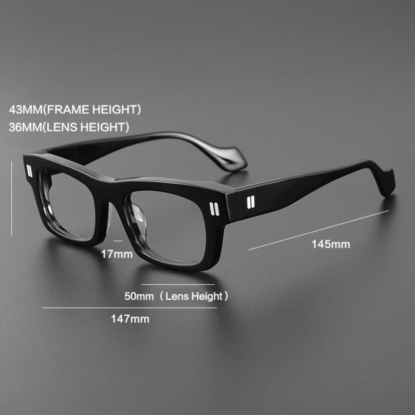 Acetate Chunky Square Eyeglasses