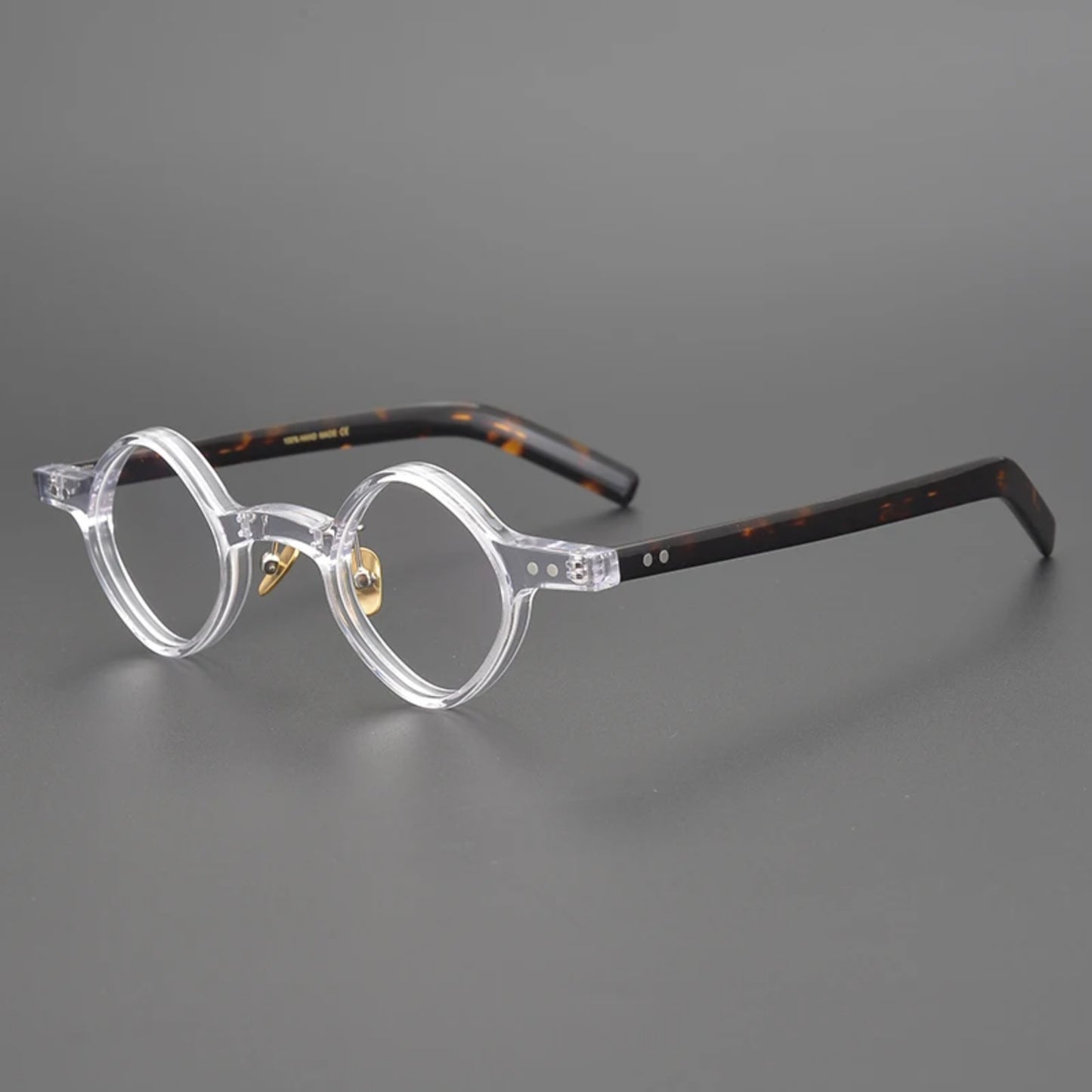 Acetate Patchwork Round Prescription Eyeglasses