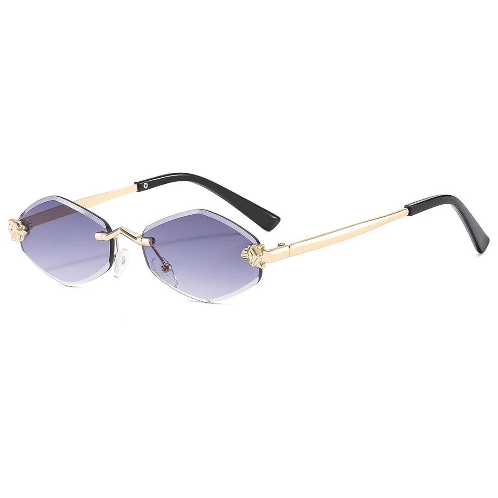 Rimless Polygon UV400 Sunglasses | Luxury Women’s Vintage Shades – CINILY UK - Grey