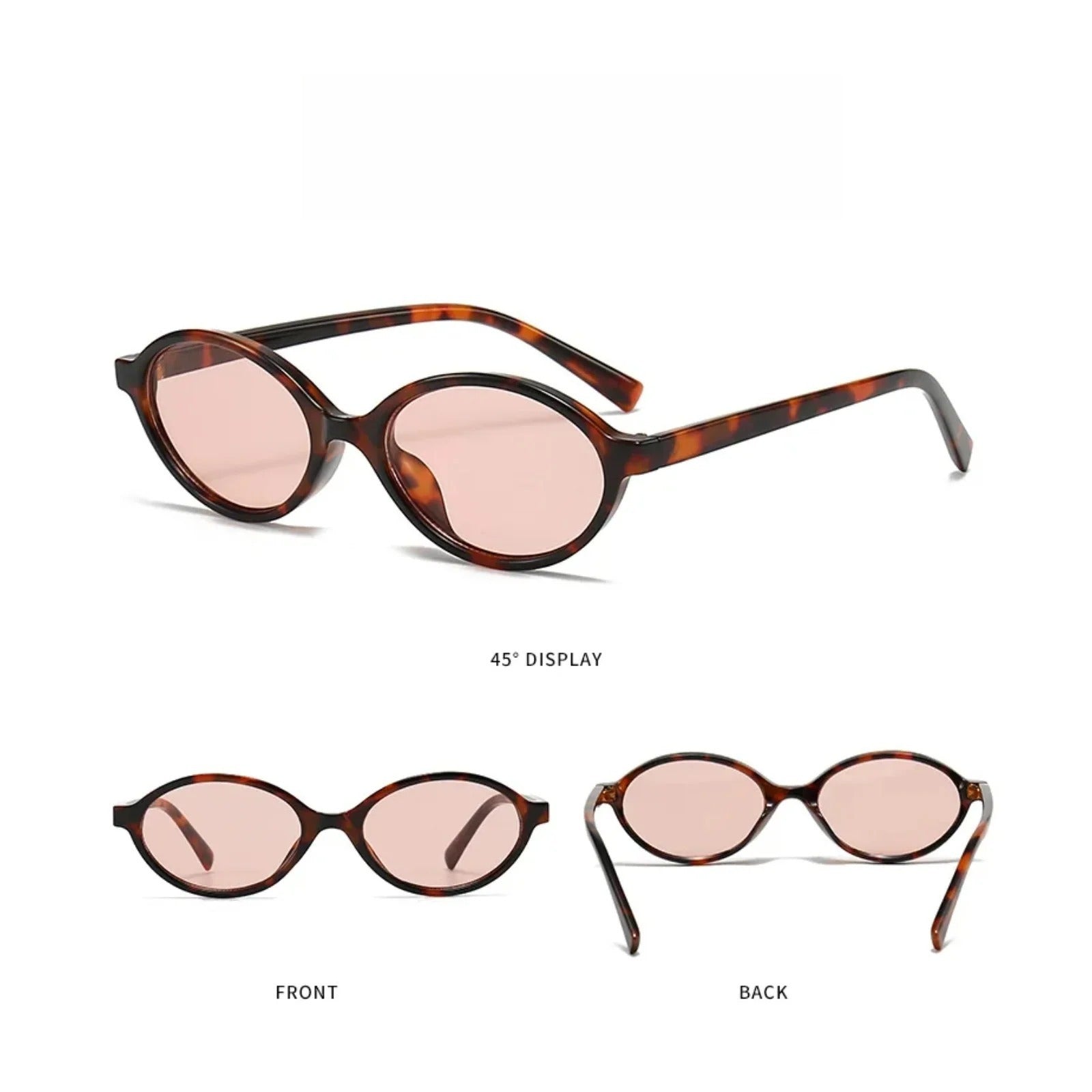 Small Oval UV400 Sunglasses | Vintage Unisex Fashion Shades – CINILY UK additional product view