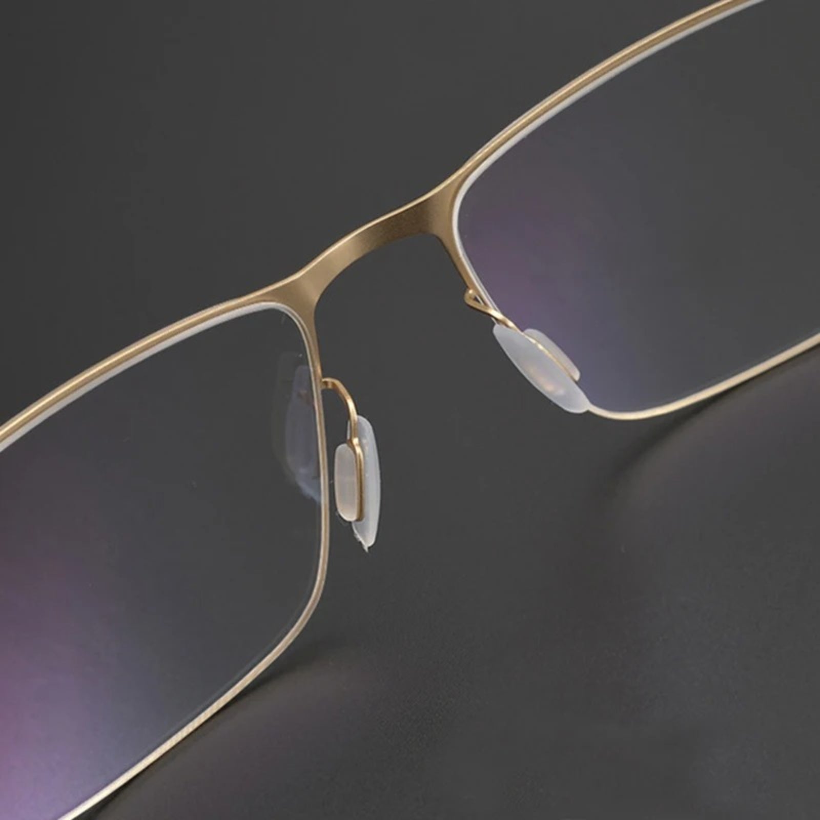 Titanium Screwless Square Prescription Eyeglasses | Lightweight Designer Rx Glasses – CINILY UK lens detail
