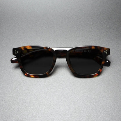 Crystal Green Polarized UV400 Sunglasses | Retro Acetate Designer Shades – CINILY UK frame detail