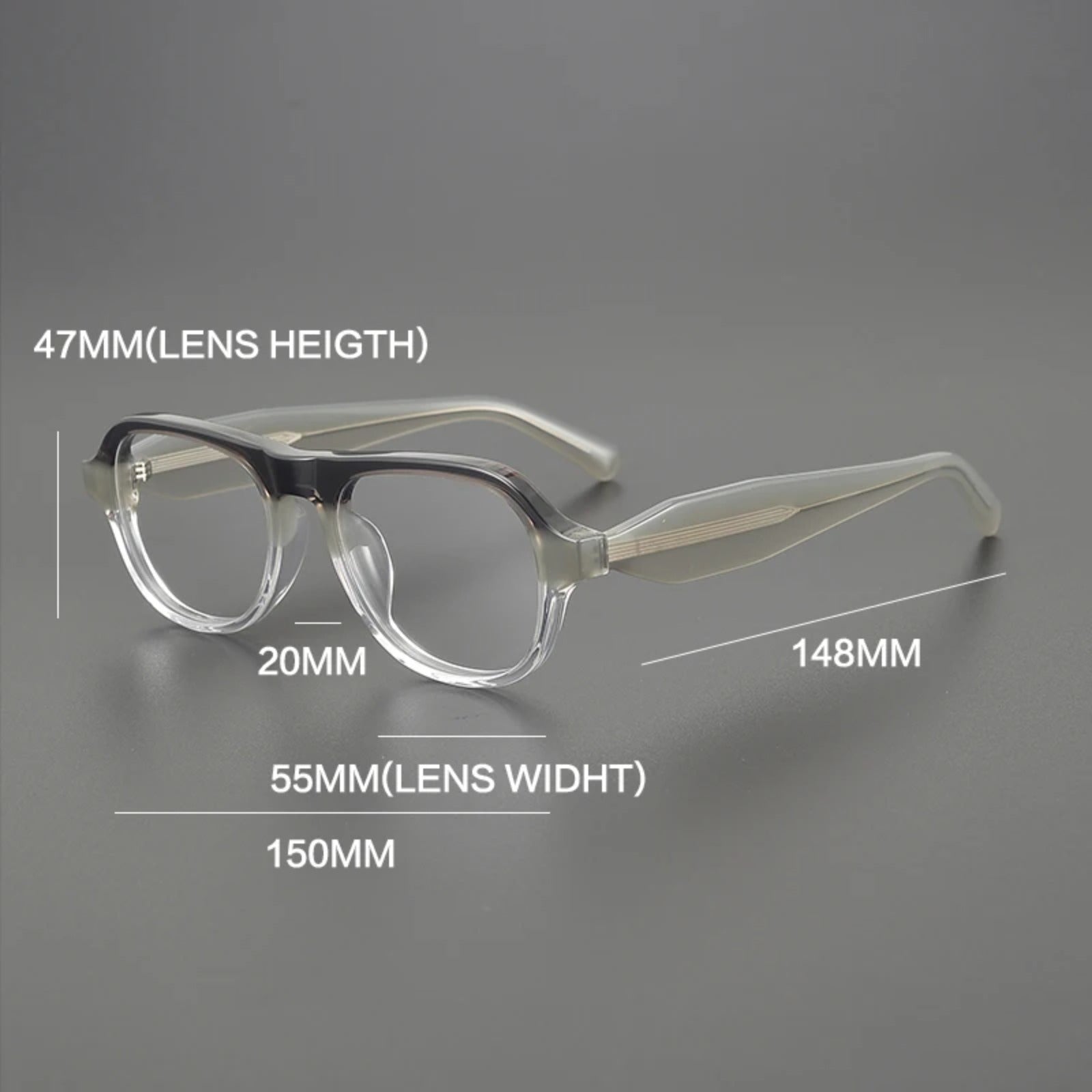 Acetate Chunky Square Eyeglasses | Bold Retro Optical Frames – CINILY UK temple detail
