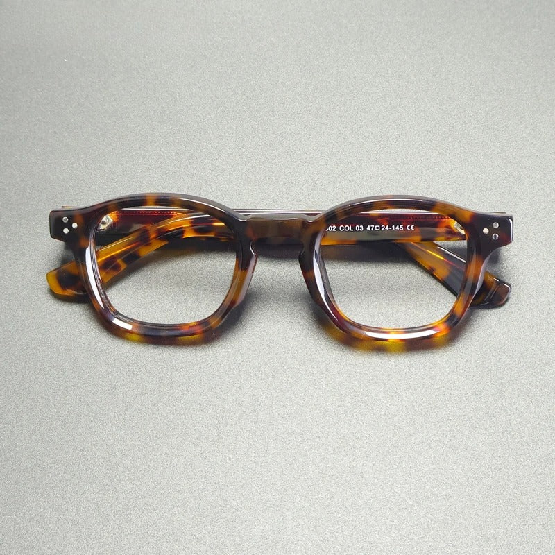 Vintage Thick Acetate Square Eyeglasses Frame | Handmade side view
