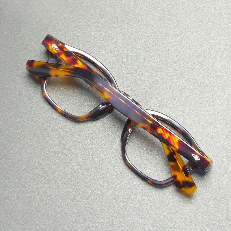 Vintage Thick Acetate Square Eyeglasses Frame | Handmade front view