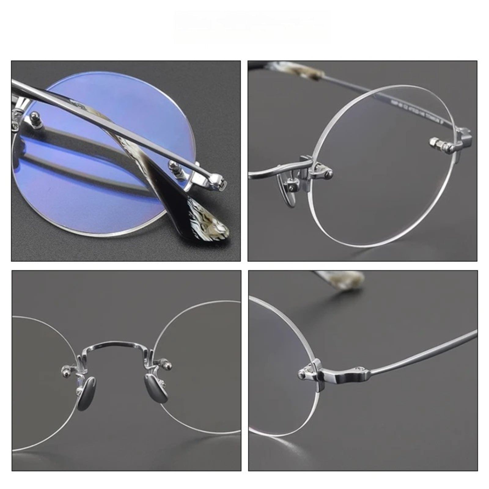 Handmade Titanium Rimless Round Prescription Eyeglasses | Ultra-Light Optical Frame for Rx Lenses – CINILY UK lens detail
