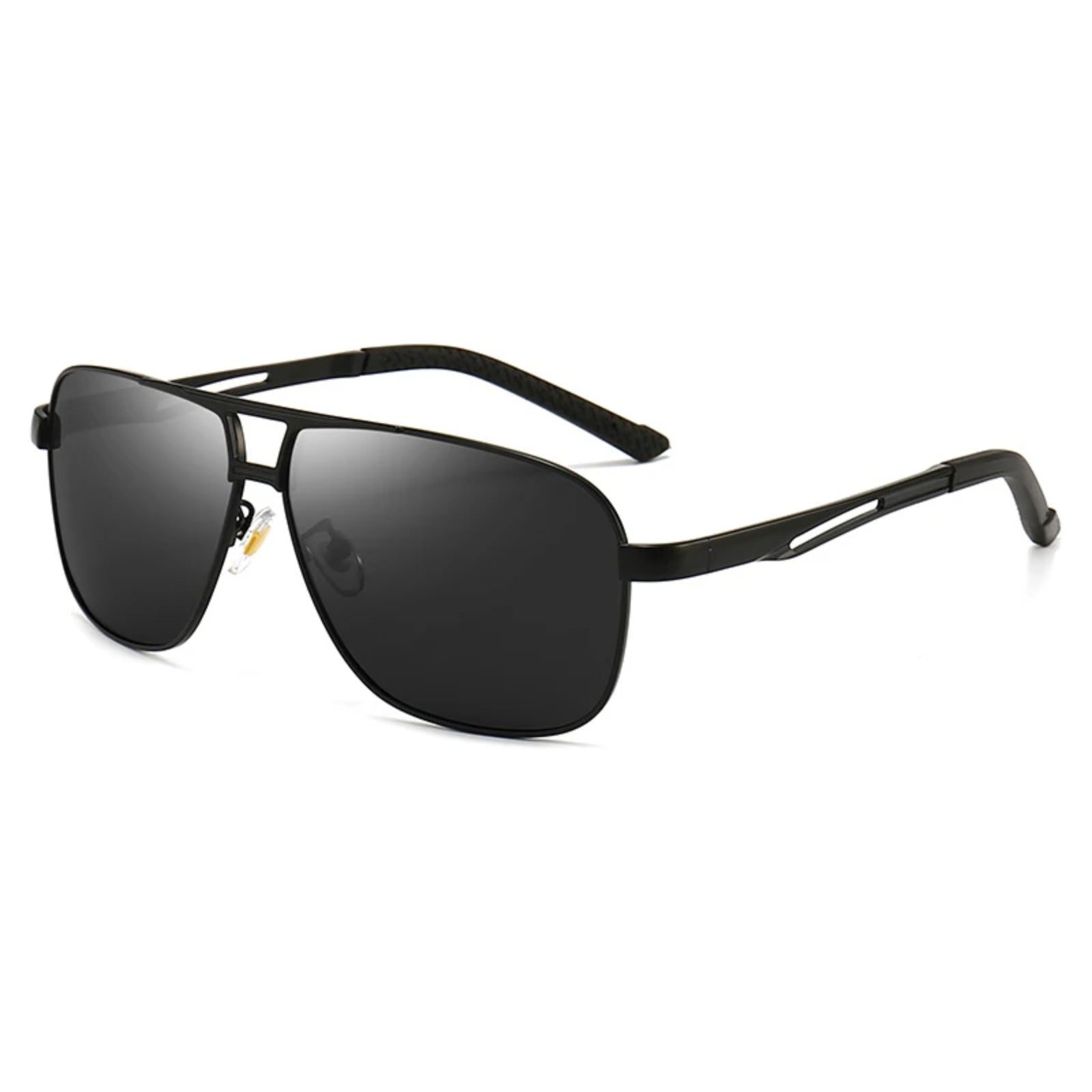 Square Polarized UV400 Sunglasses | Classic Driving & Fishing Shades – CINILY UK - Black