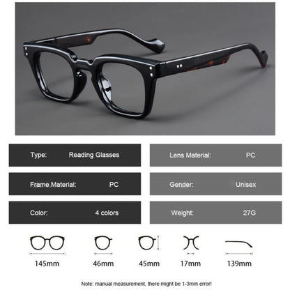 Plastic Black Square Eyeglasses