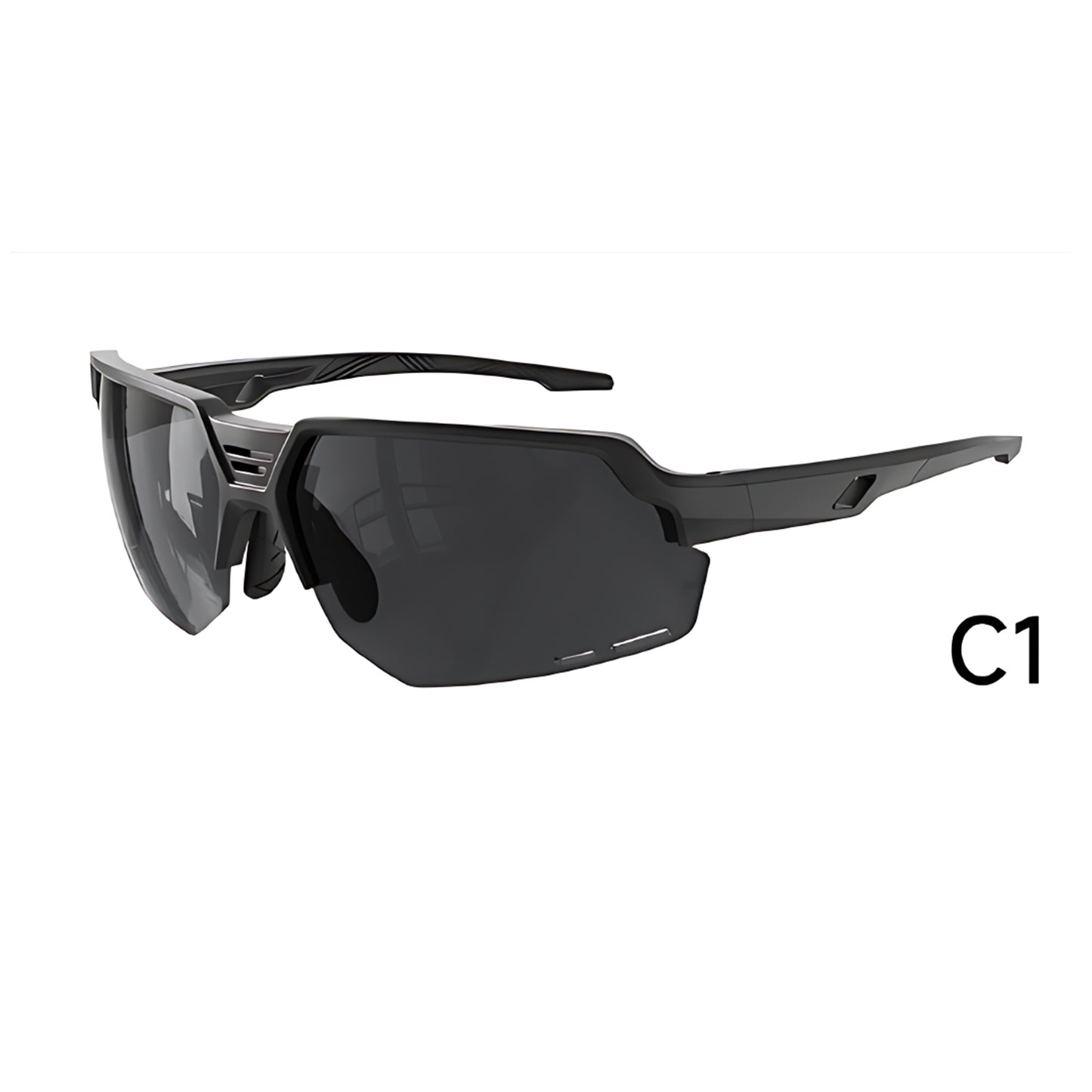 TR90 Half-Rim Sports Sunglasses with PC Lens for Cycling and Outdoor Training