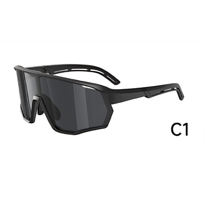 TR90 Angular Shield Sports Sunglasses with PC Cylindrical Lens for Outdoor Use