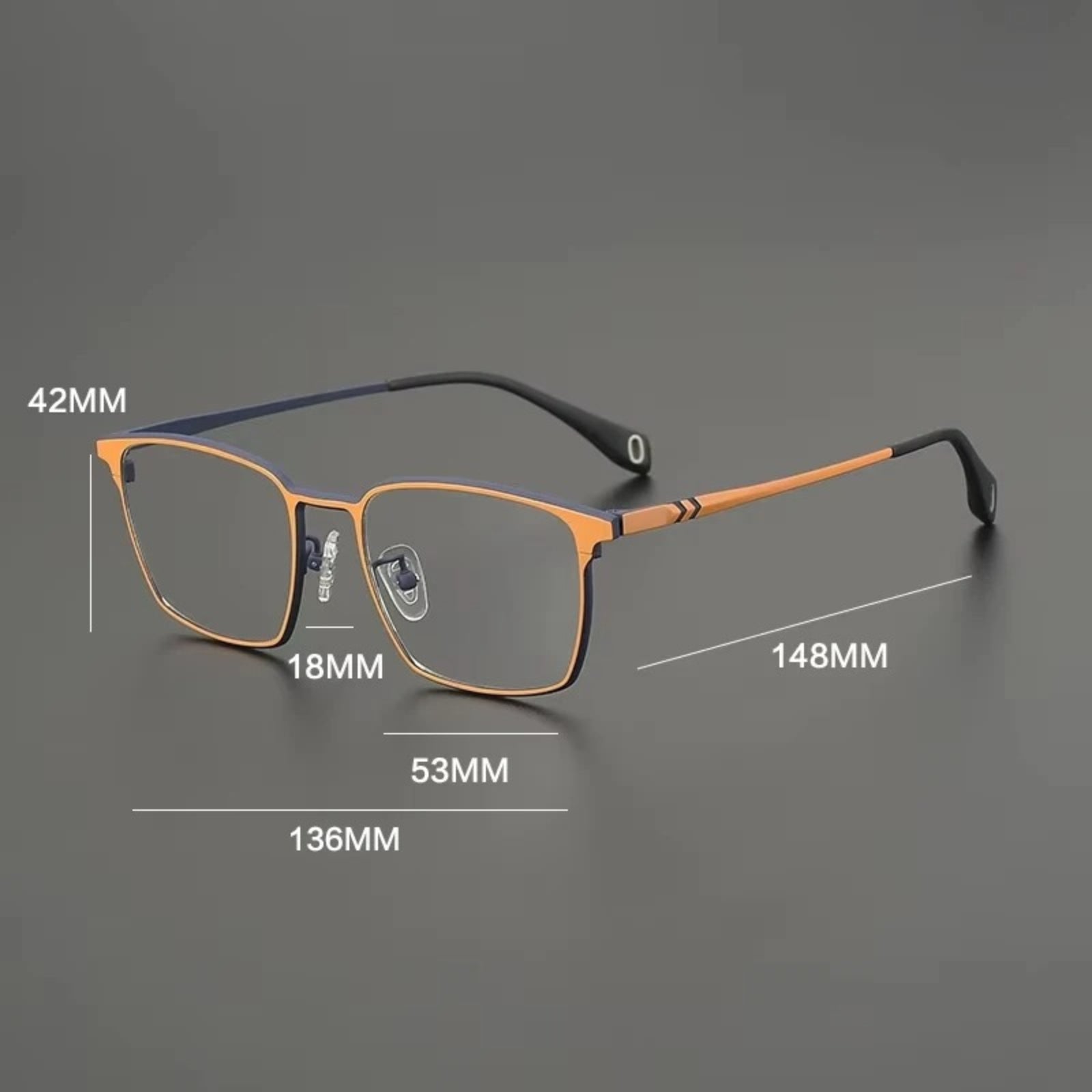 Titanium Neon Square Prescription Eyeglasses | Bold Lightweight Rx Glasses – CINILY UK frame detail
