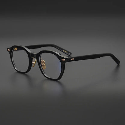 Classic Acetate Square Prescription Eyeglasses | Korea Optical Frame for Rx Lenses – CINILY UK side view