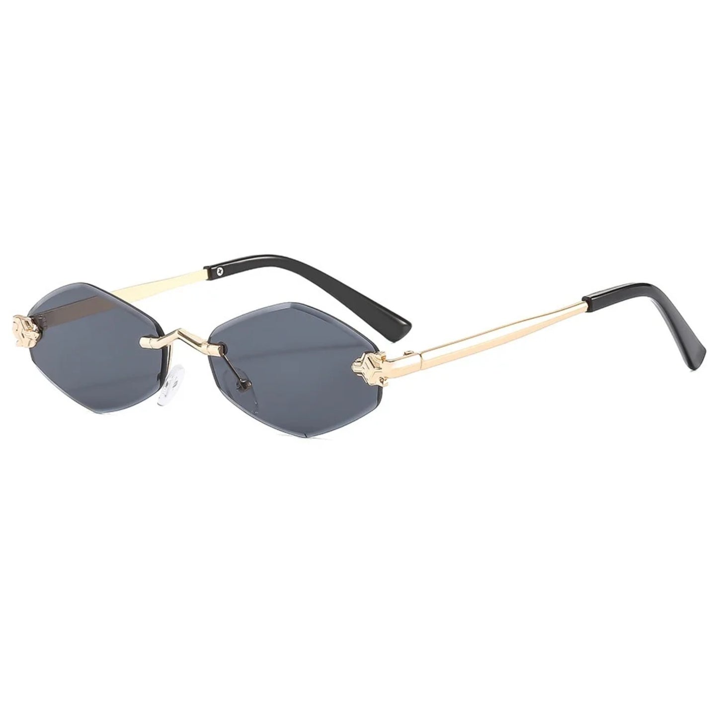 Alloy Rimless Polygon UV400 Sunglasses