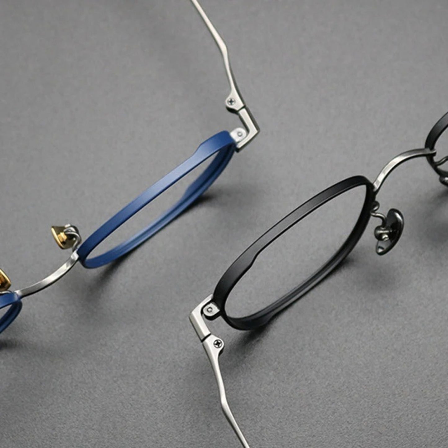 Titanium Blue Square Prescription Eyeglasses