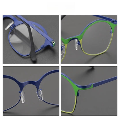 Titanium Matte Panto Prescription Eyeglasses | Ultra-Light Optical Frame for Rx Lenses – CINILY UK additional product view
