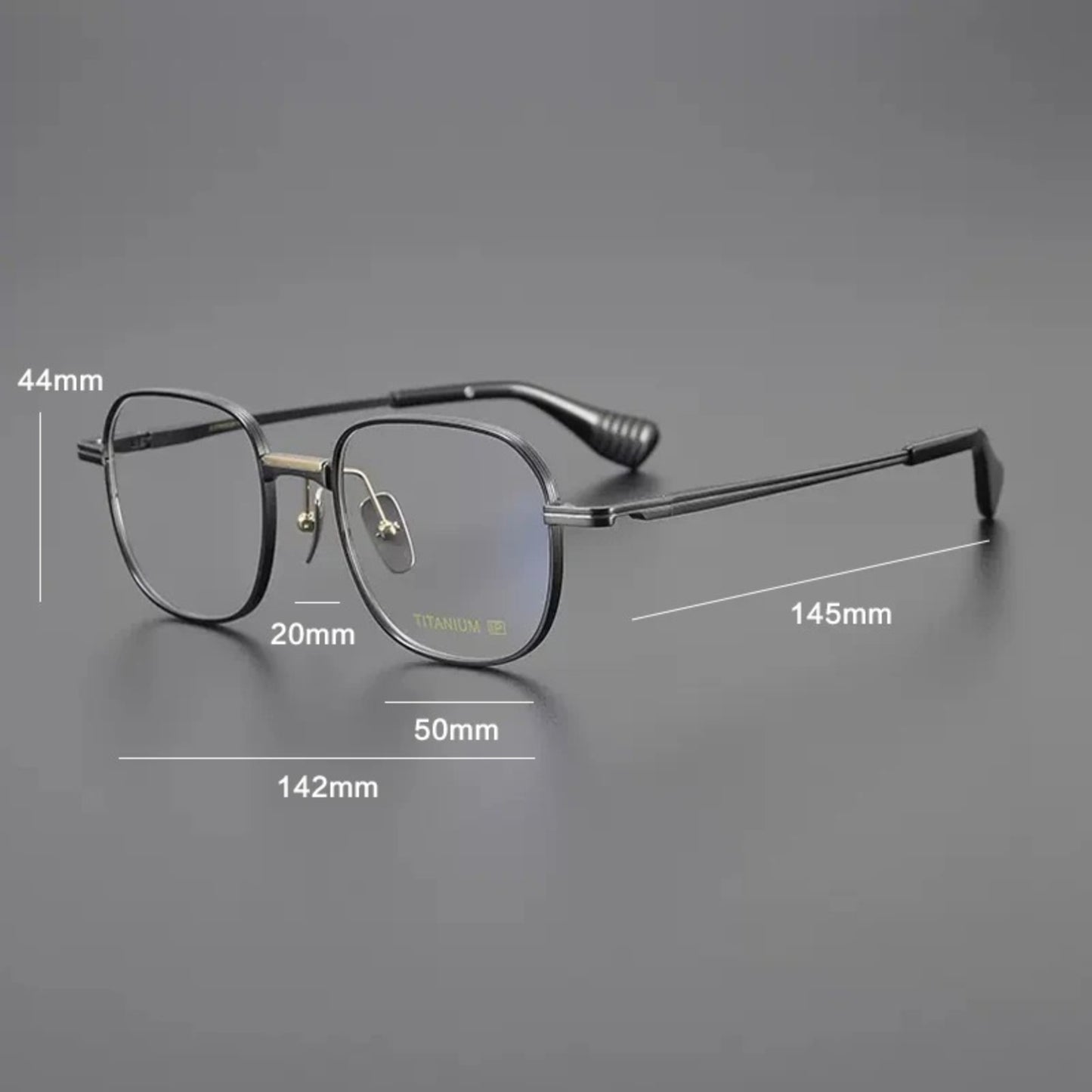 Titanium Geometric Square Eyeglasses