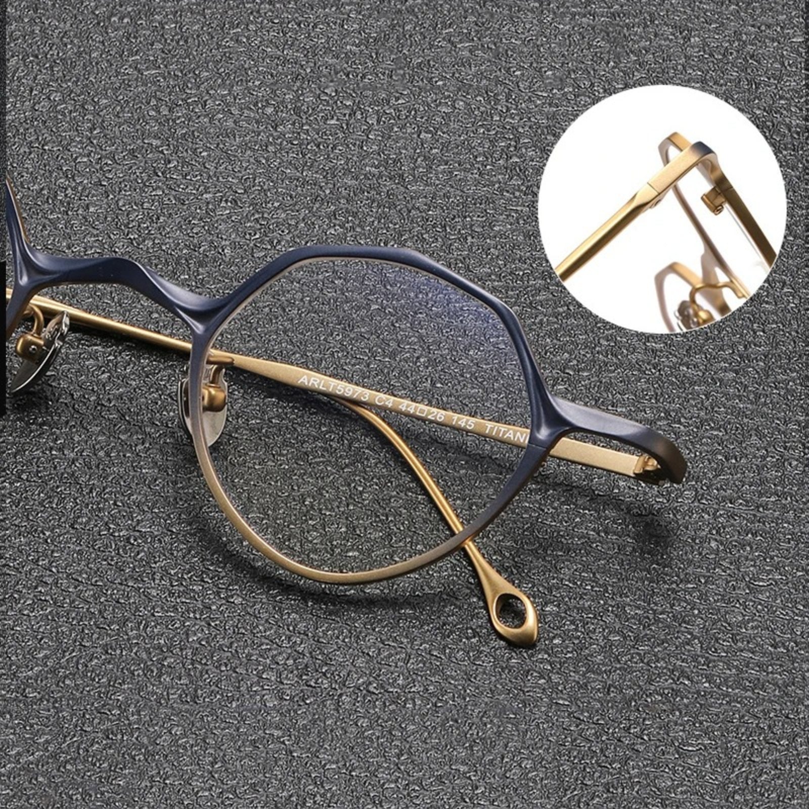 Titanium Small-Fit Round Prescription Eyeglasses | Ultra-Light Retro Rx Glasses – CINILY UK frame detail