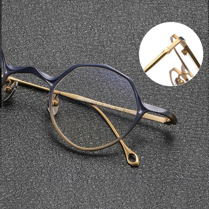 Titanium Small-Fit Round Prescription Eyeglasses | Ultra-Light Retro Rx Glasses – CINILY UK frame detail