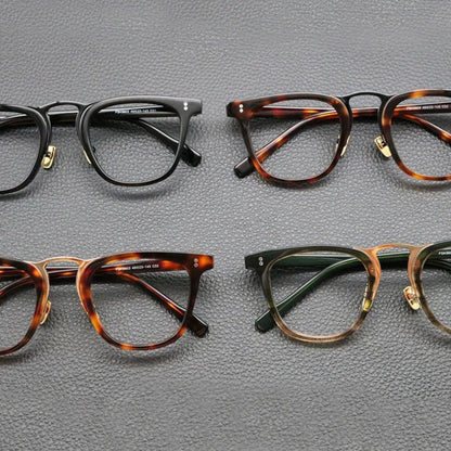 Acetate Green Patchwork Square Eyeglasses