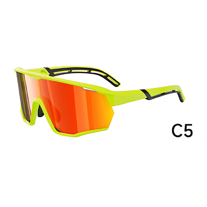 TR90 Angular Shield Sports Sunglasses with PC Cylindrical Lens for Outdoor Use