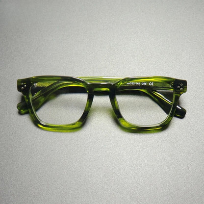 Vintage Handmade Square Acetate Glasses Frame Lightweight side view