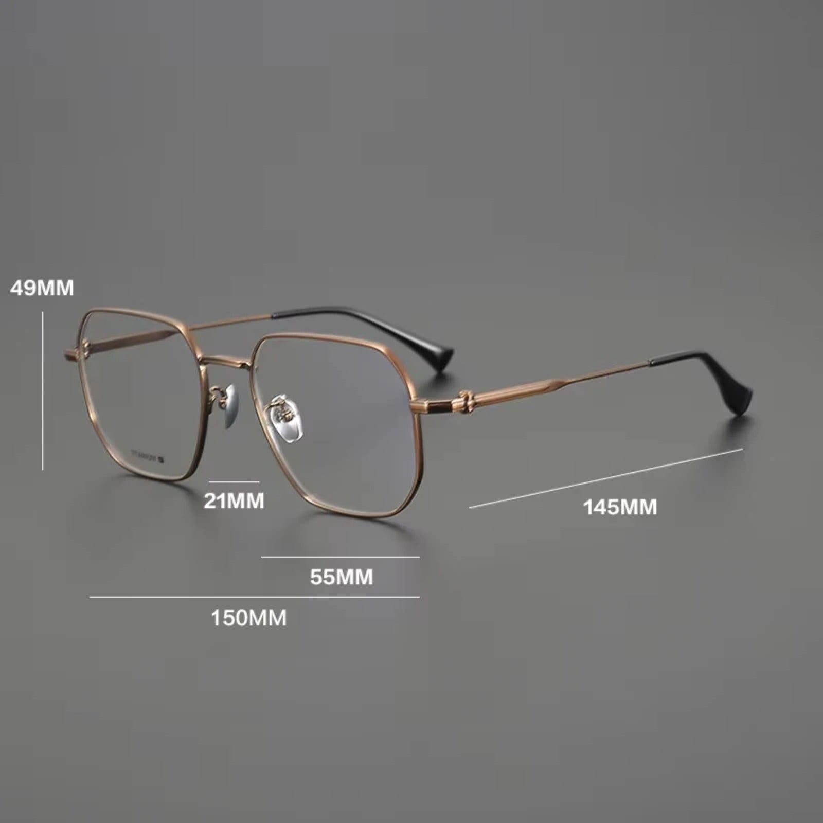 Titanium Oversized Geometric Prescription Eyeglasses | Ultra-Light Optical Frame for Rx Lenses – CINILY UK temple detail
