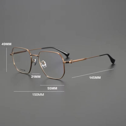 Titanium Oversized Geometric Prescription Eyeglasses | Ultra-Light Optical Frame for Rx Lenses – CINILY UK temple detail