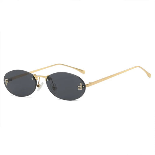 Rimless Oval UV400 Sunglasses | Elegant Women’s Fashion Shades – CINILY UK
