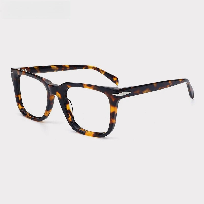 Two-Tone Acetate Eyeglasses Frame | Vintage Black/Tortoise frame detail