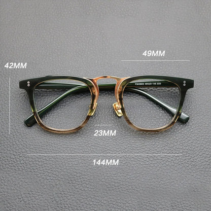 Acetate Green Patchwork Square Eyeglasses