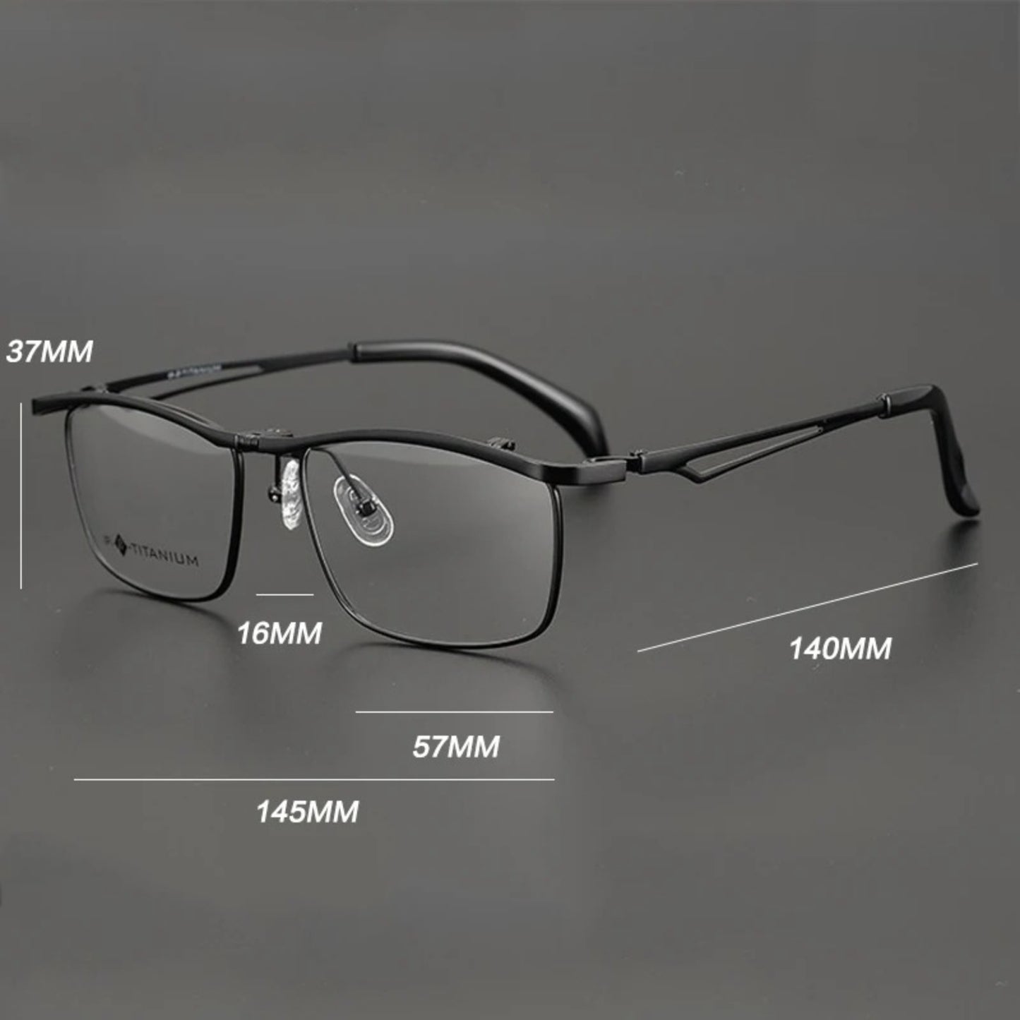 Titanium Flip-Up Square Prescription Eyeglasses