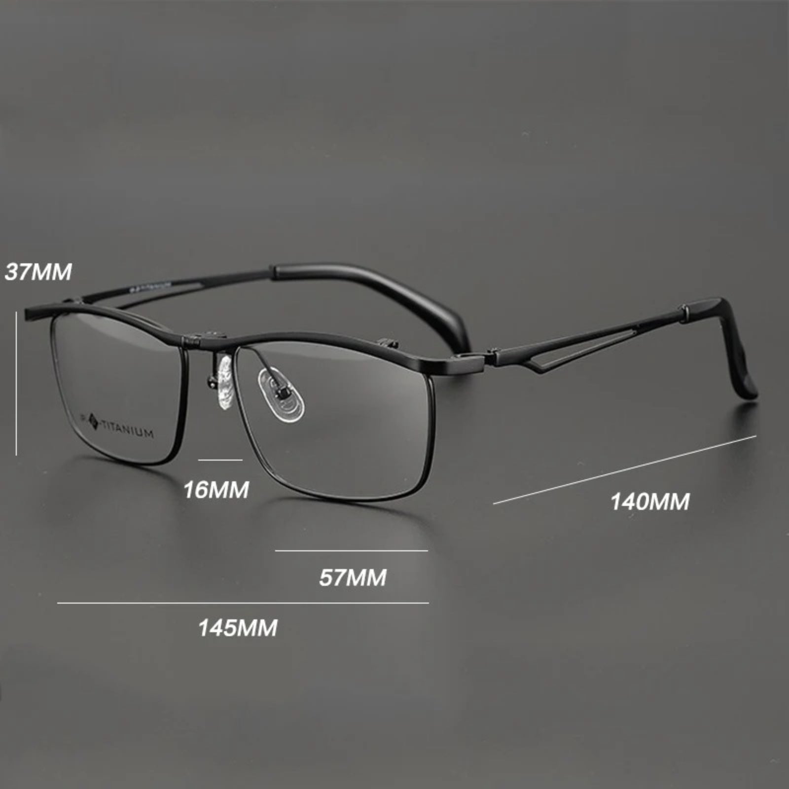 Titanium Flip-Up Square Prescription Eyeglasses | Lightweight Functional Rx Glasses – CINILY UK lens detail