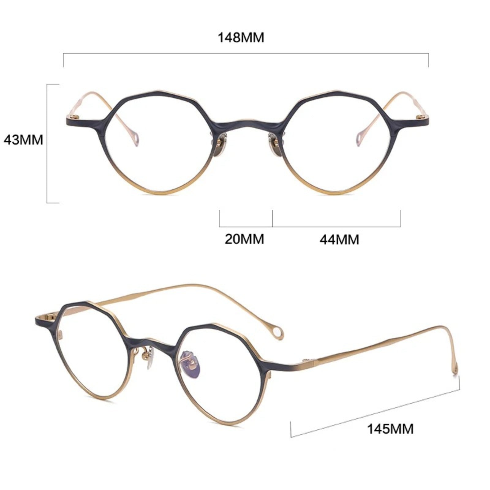 Titanium Small-Fit Round Prescription Eyeglasses | Ultra-Light Retro Rx Glasses – CINILY UK temple detail