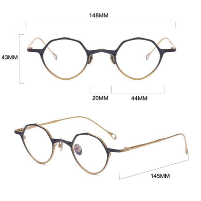 Titanium Small-Fit Round Prescription Eyeglasses | Ultra-Light Retro Rx Glasses – CINILY UK temple detail