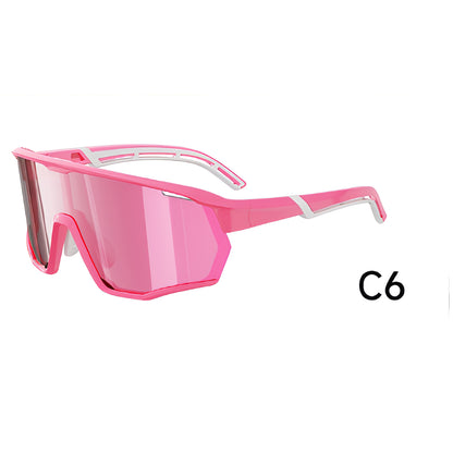 TR90 Angular Shield Sports Sunglasses with PC Cylindrical Lens for Outdoor Use