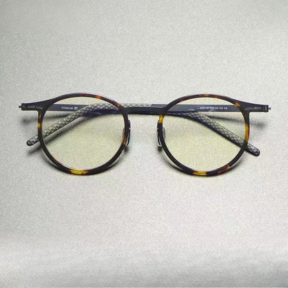 Vintage Round Reading Prescription Glasses Photochromic Anti-Blue Light side view