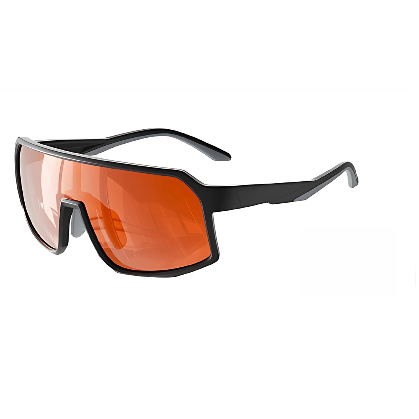 Wide-View Square Shield Sports Sunglasses with Polarised Lens for Outdoor Activities