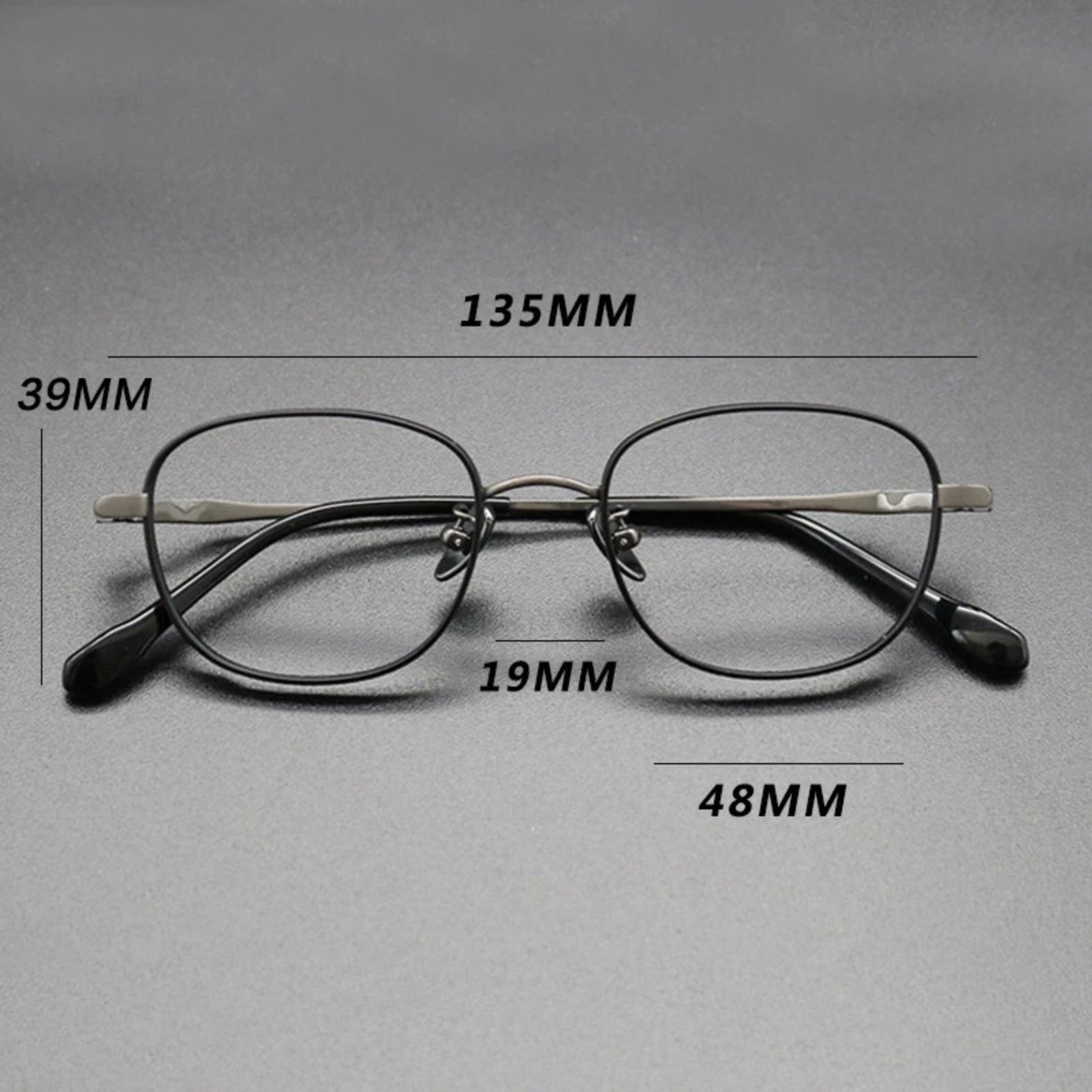 Titanium Blue Square Prescription Eyeglasses | Lightweight Retro Rx Glasses – CINILY UK front view